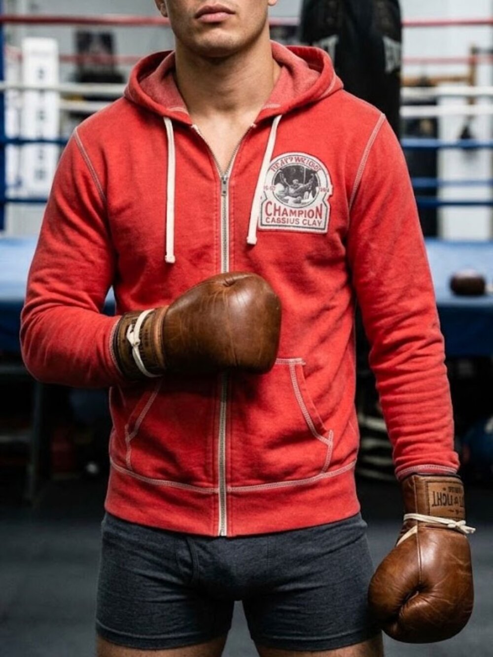 Roots of Fight Cassius Clay Heavyweight Champ Full-Zip Hoodie